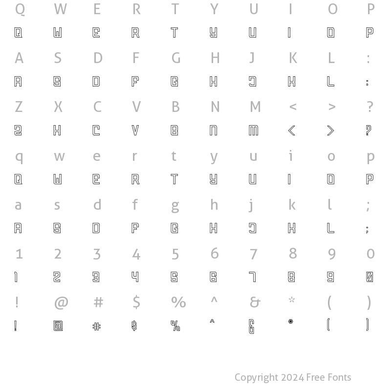 Character Map of FODECUMBERS THICK HOLOW Regular