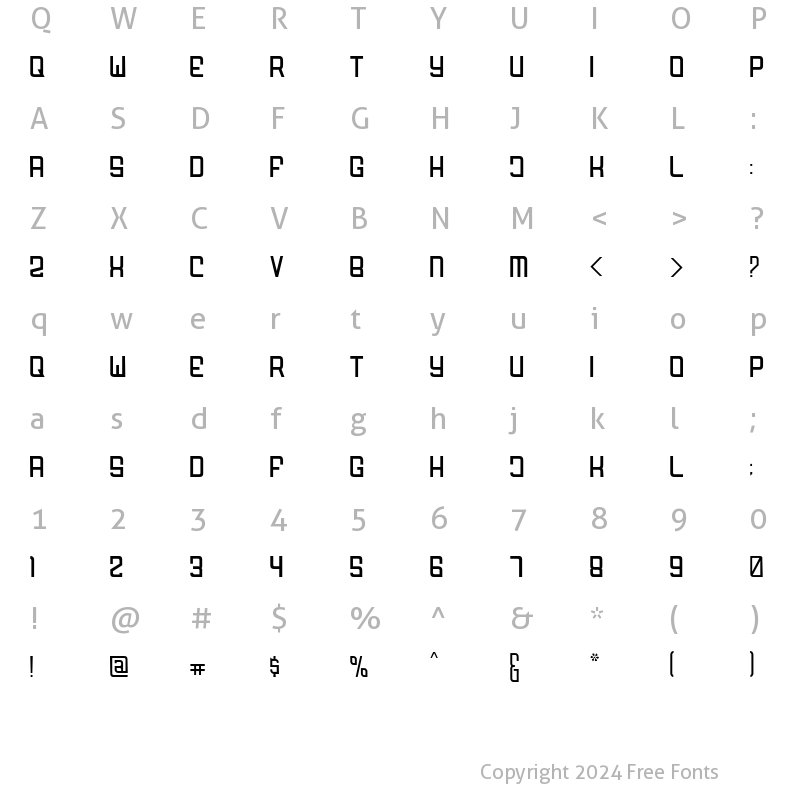 Character Map of FODECUMBERS THIN Regular