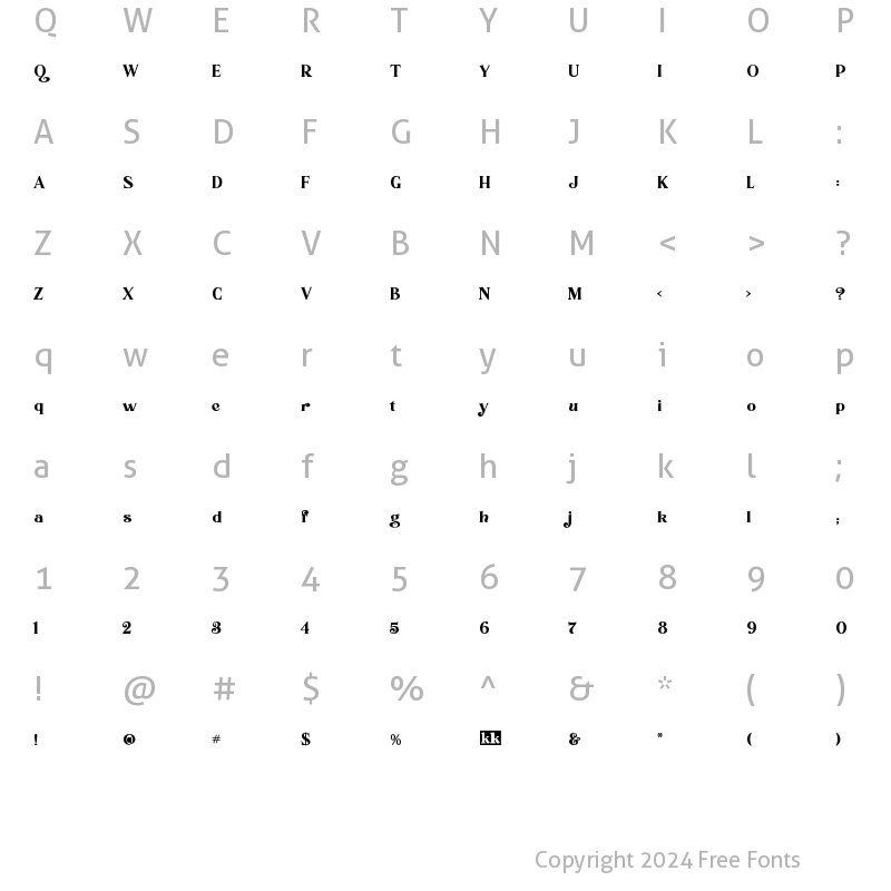 Character Map of Foldnick Regular