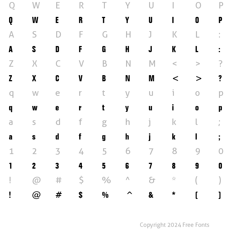 Character Map of Folio BdCn BT Bold