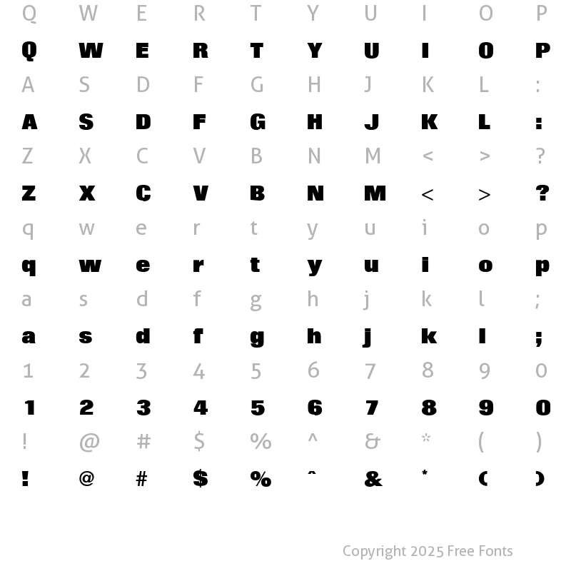 Character Map of Folio ICG XBold