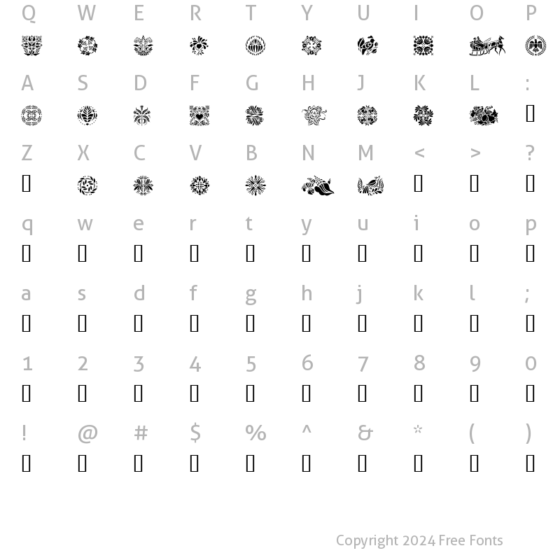 Character Map of Folk Art Regular