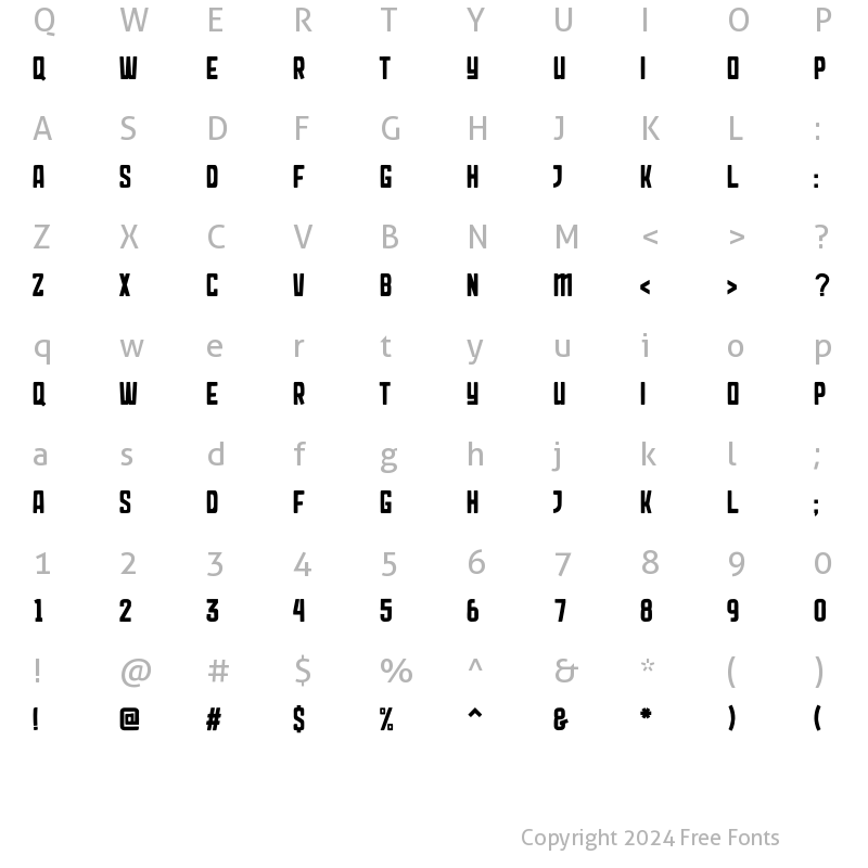 Character Map of Folkafe Regular