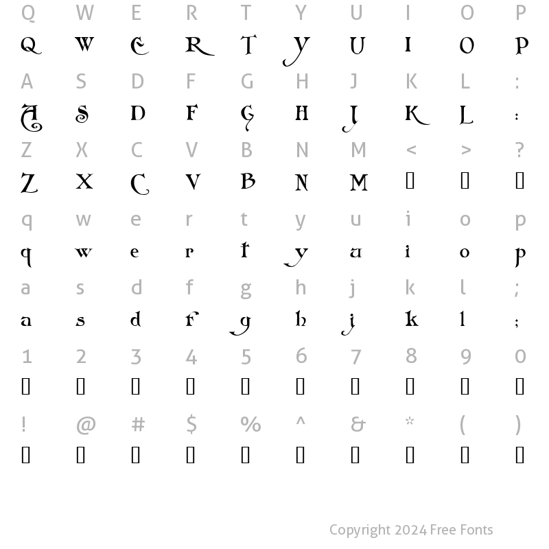 Character Map of Folkard? Regular