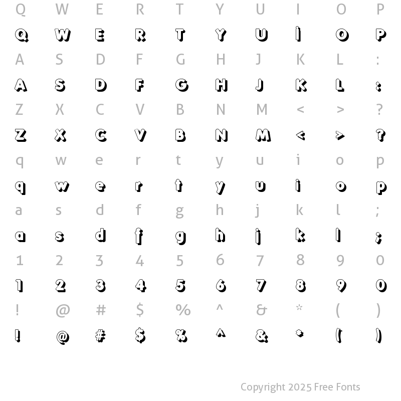 Character Map of FolksShades Regular