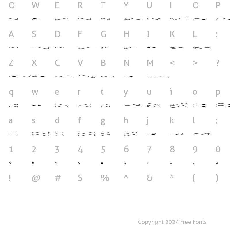 Character Map of Follback swash Regular