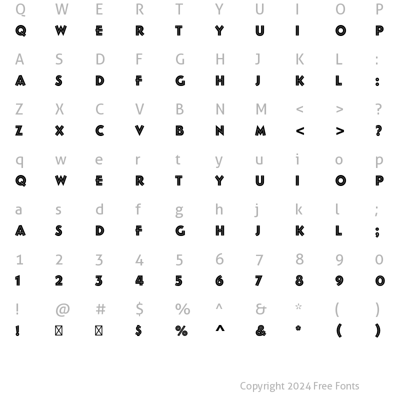 Character Map of Follies Std Regular