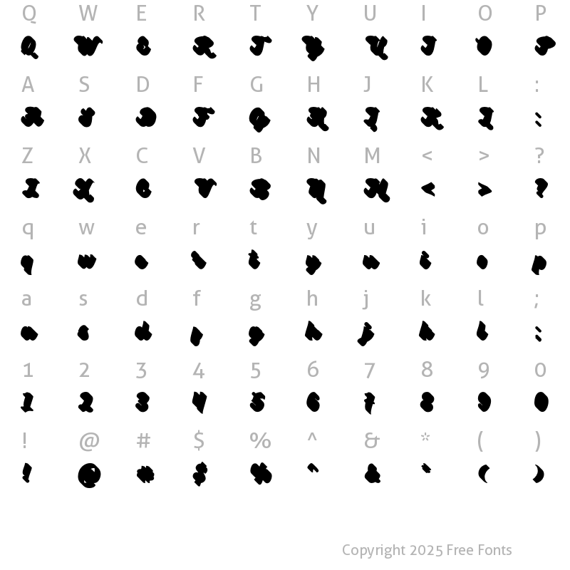 Character Map of Fomtage Extrude