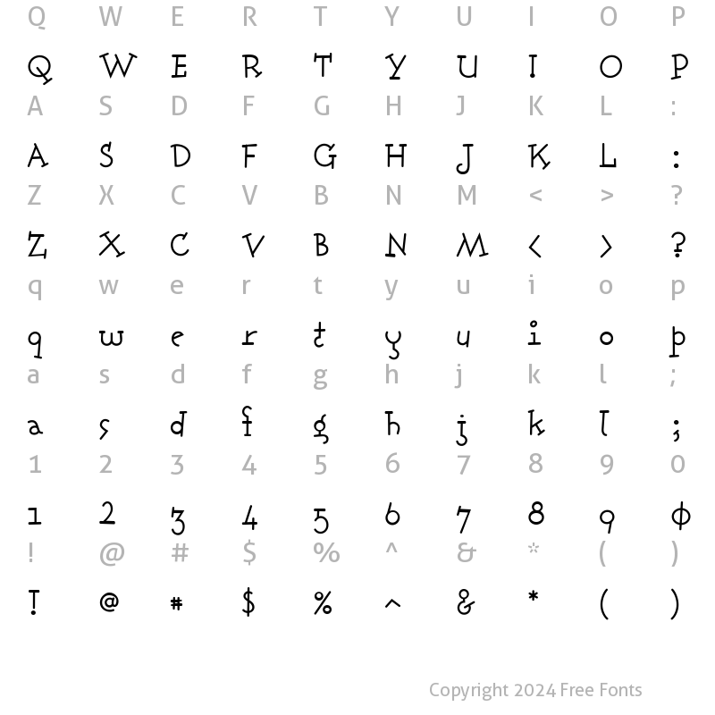 Character Map of Fonitek Regular