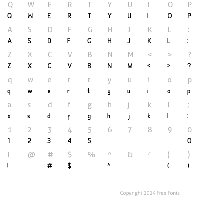 Character Map of Font 10 New Regular