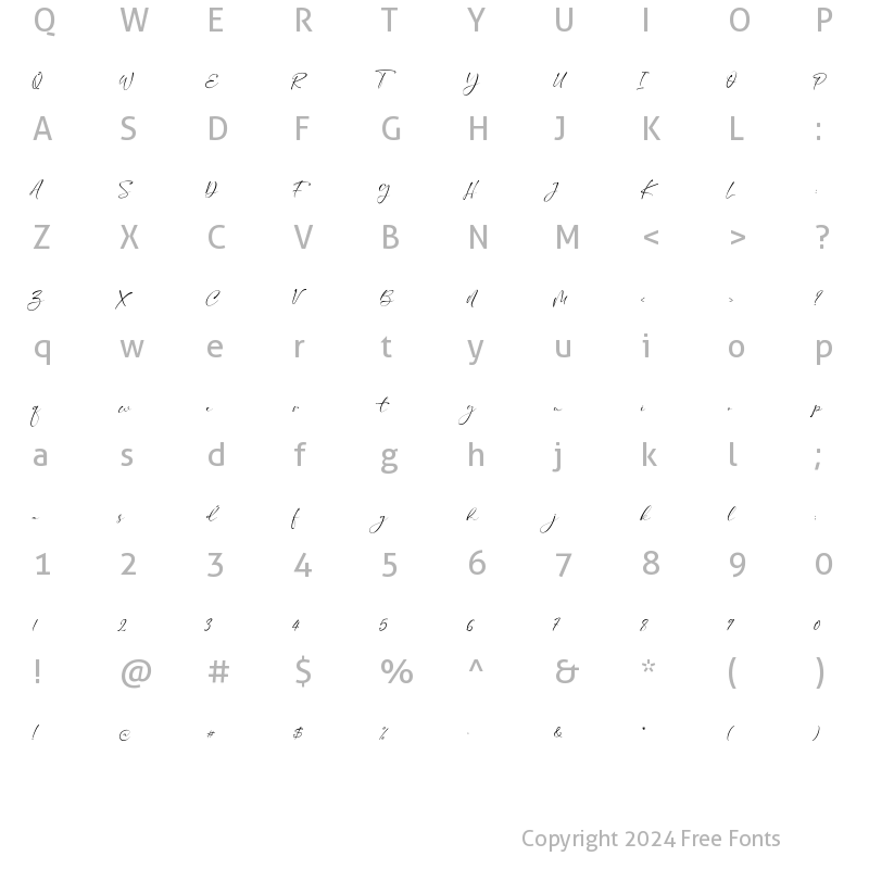 Character Map of font 16 Regular