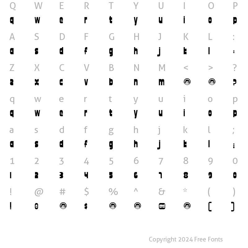 Character Map of font twelve good Regular