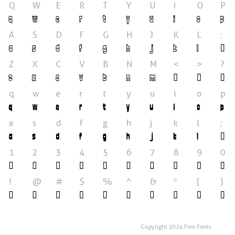 Character Map of font twelve Regular