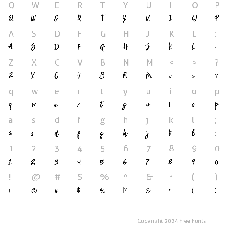 Character Map of Font1 Regular