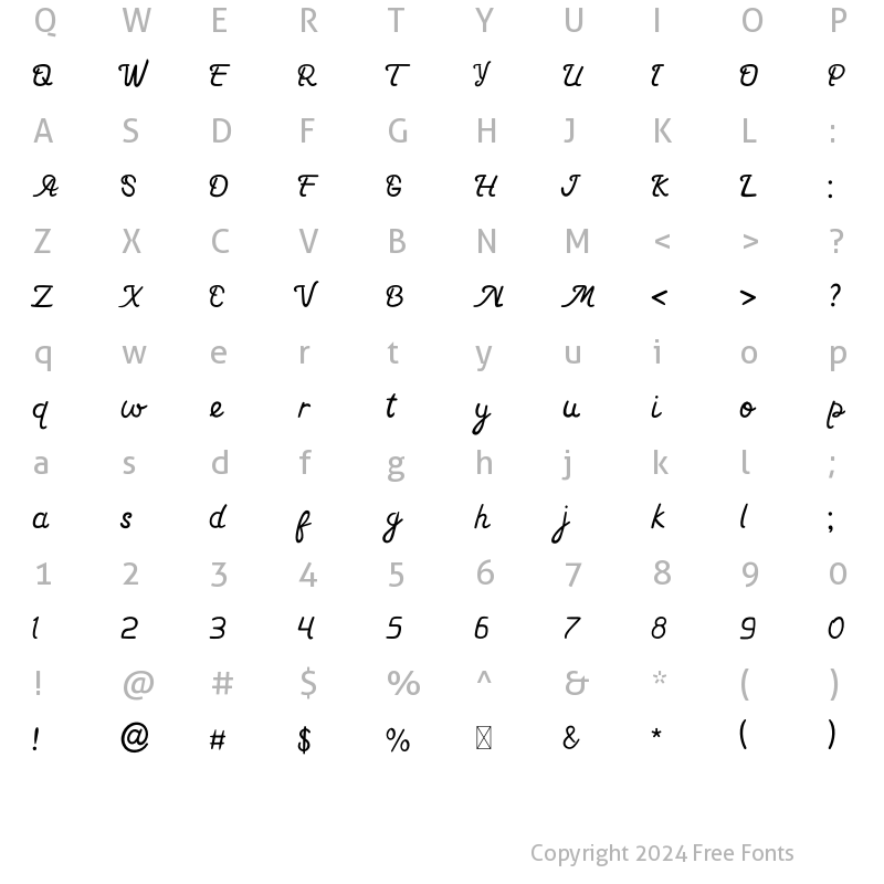 Character Map of Font10 Regular