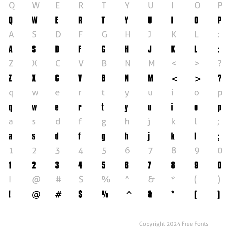 Character Map of font100 Regular