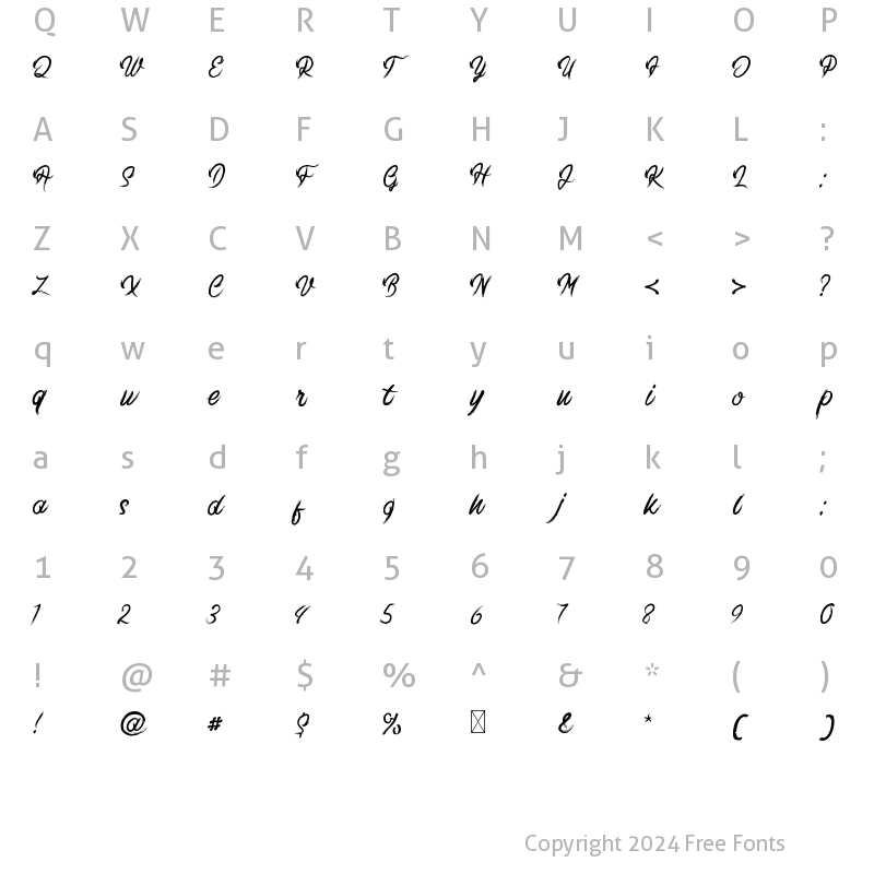 Character Map of Font11 Regular