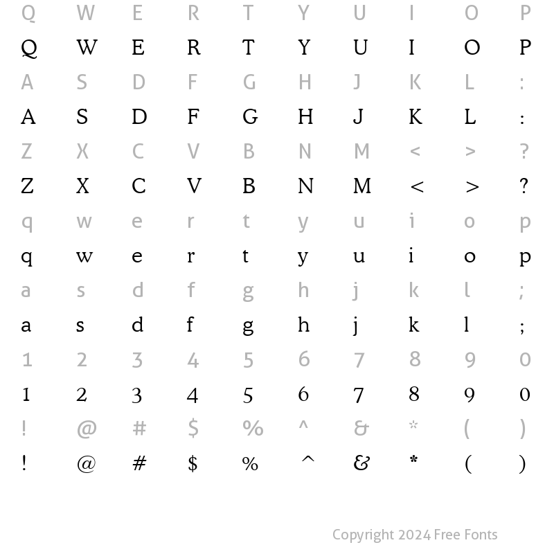 Character Map of font114 Regular