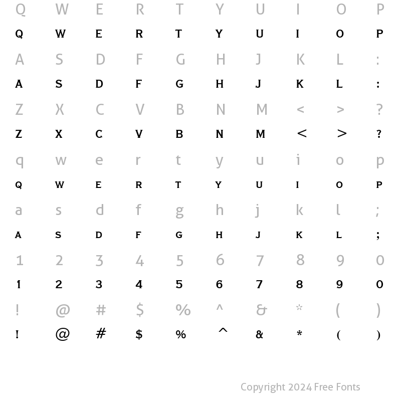 Character Map of font118 Regular