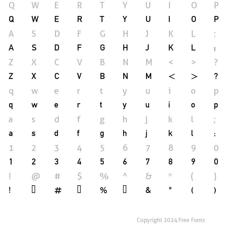 Character Map of font134 Regular