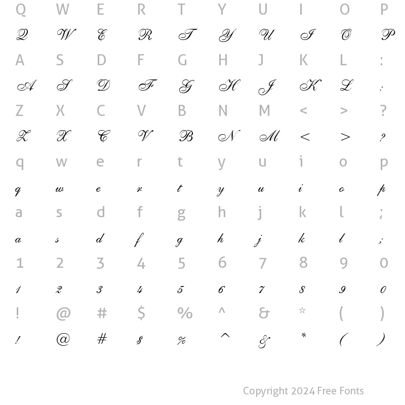 Character Map of font139 Regular