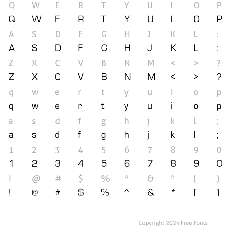 Character Map of font140 Regular