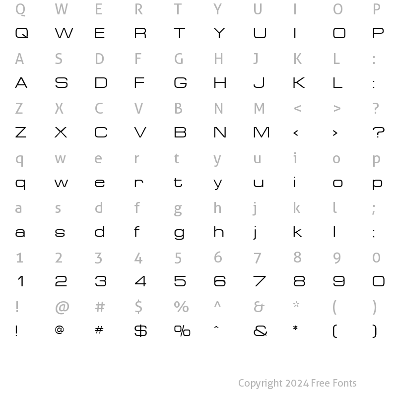 Character Map of font142 Regular