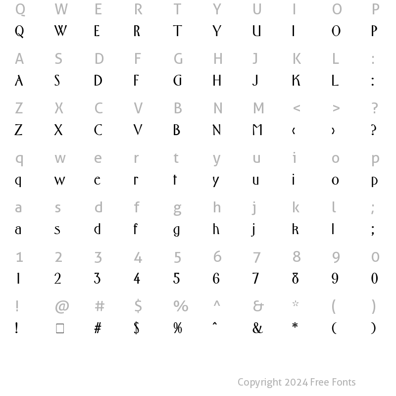 Character Map of font149 Bold