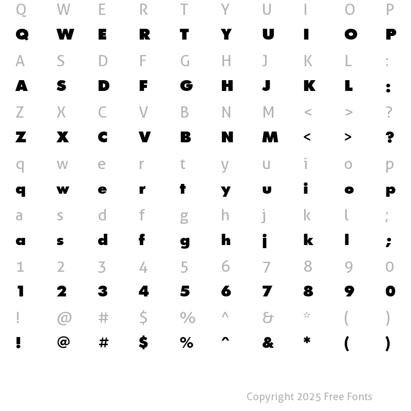 Character Map of font195 Regular