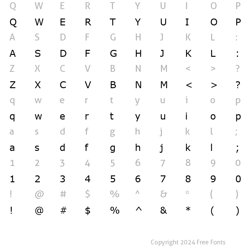 Character Map of font228 Regular