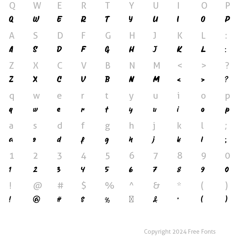 Character Map of Font23 Regular