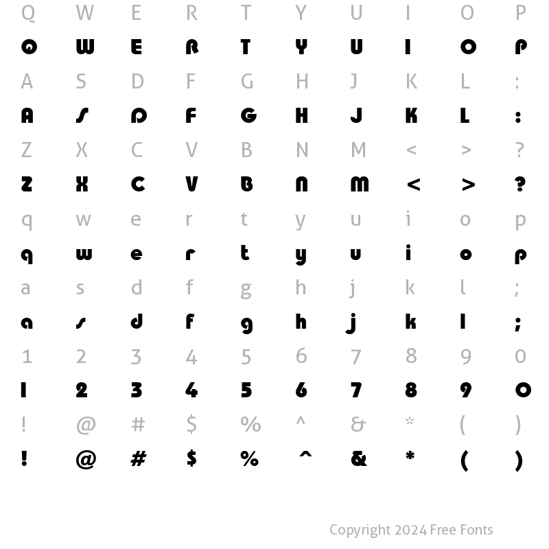 Character Map of font235 Regular