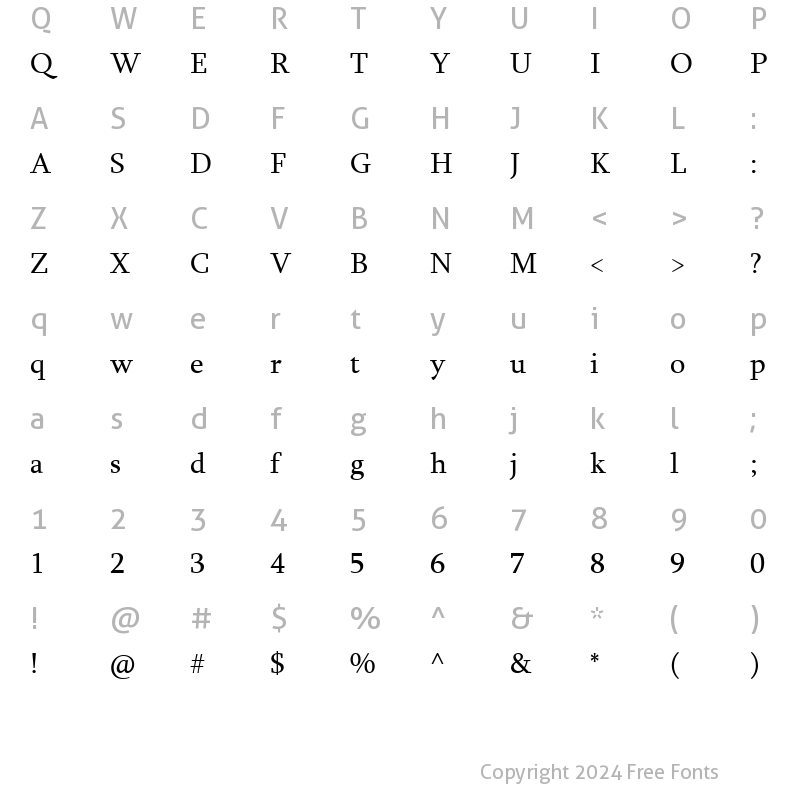 Character Map of font242 Regular