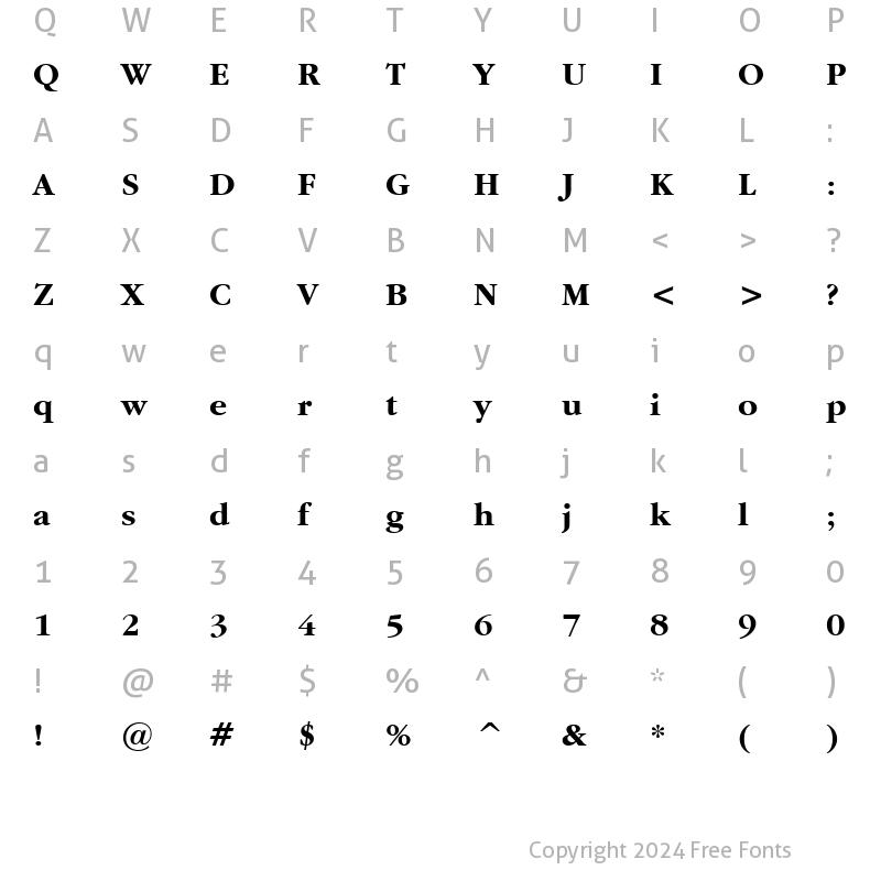 Character Map of font256 Bold