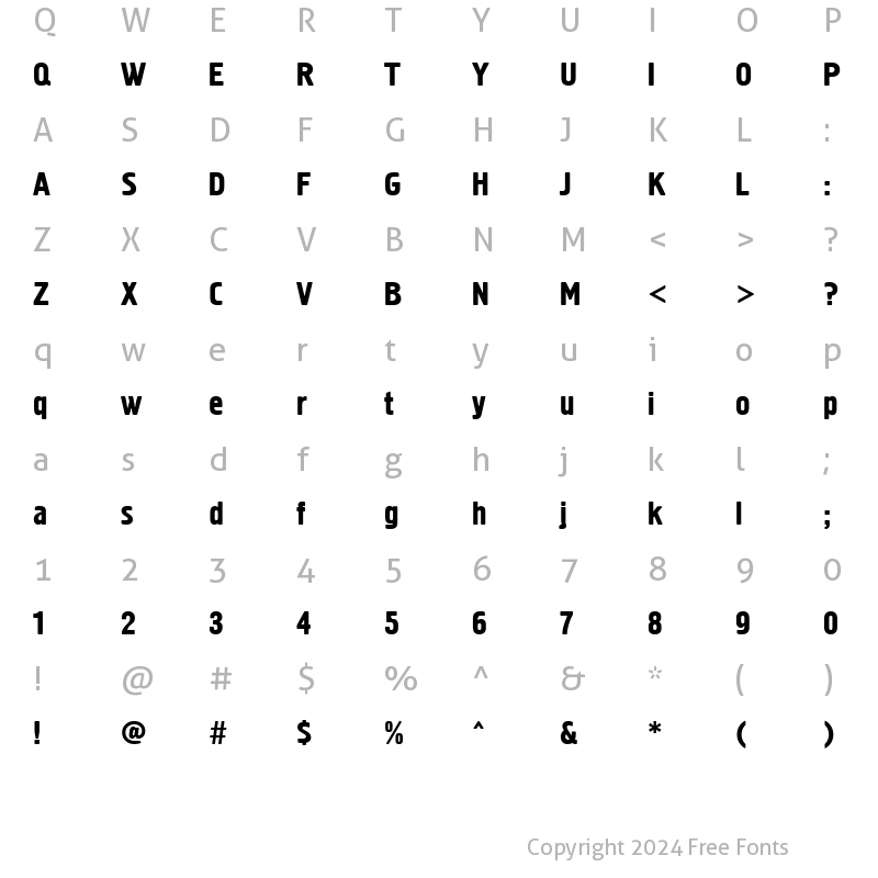 Character Map of font296 Regular