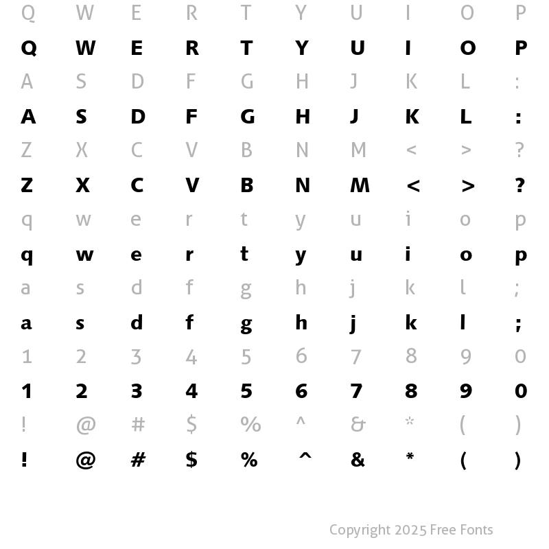 Character Map of font309 Regular