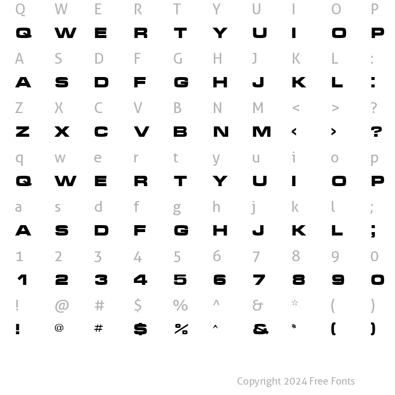 Character Map of font348 Bold