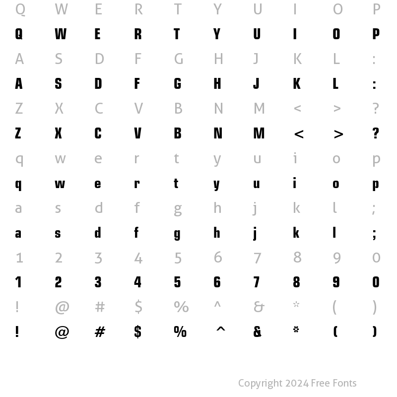 Character Map of font398 Bold