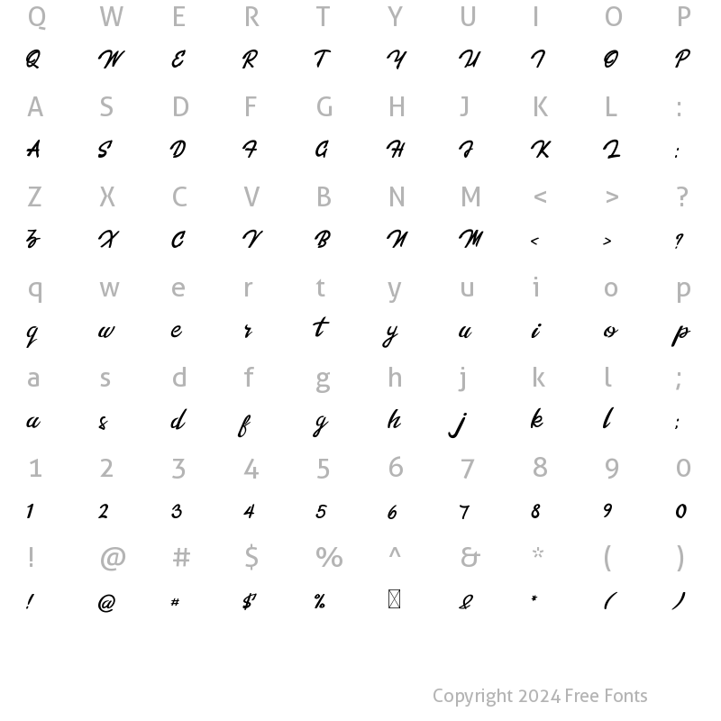 Character Map of Font5 Regular