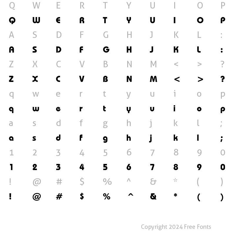 Character Map of font51 Bold