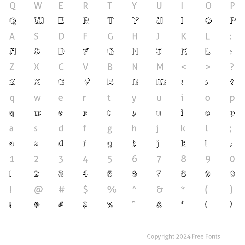 Character Map of Fontainebleau Regular