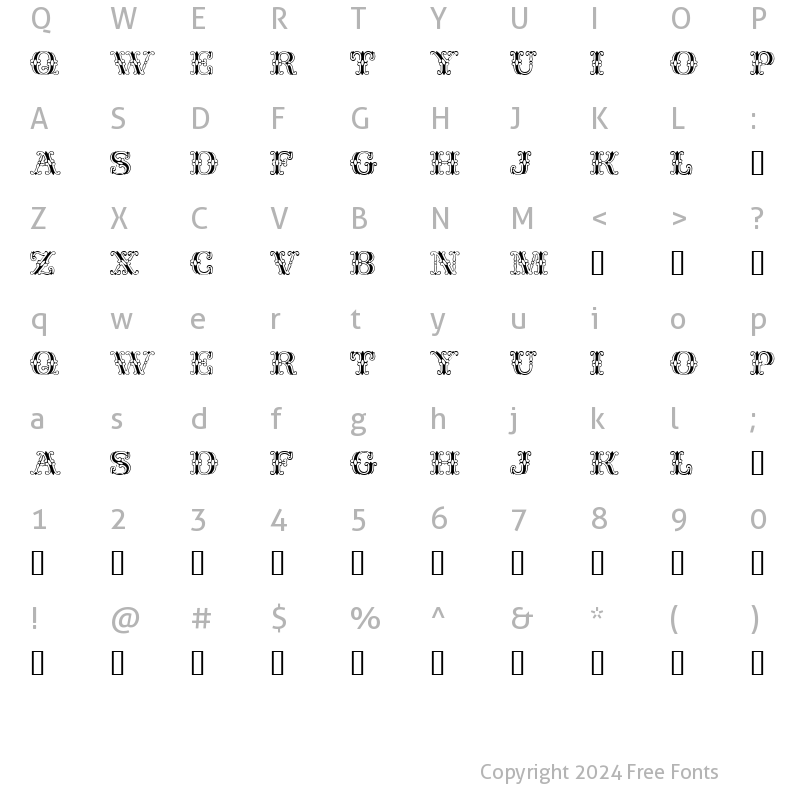 Character Map of Fontanesi Regular