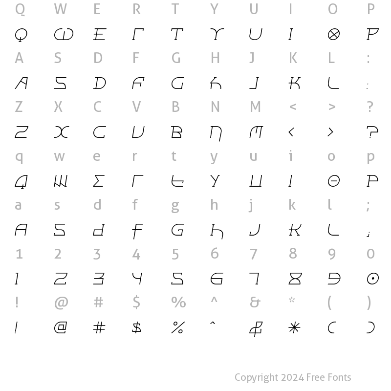 Character Map of Fontcop III Regular