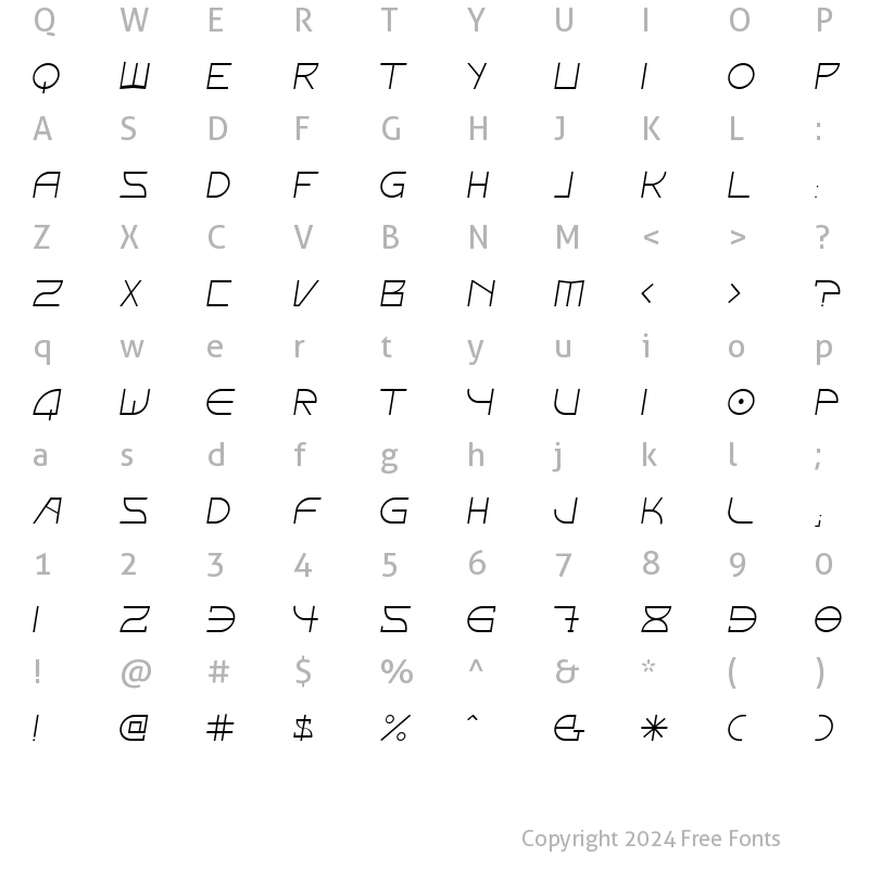 Character Map of Fontcop IV Regular