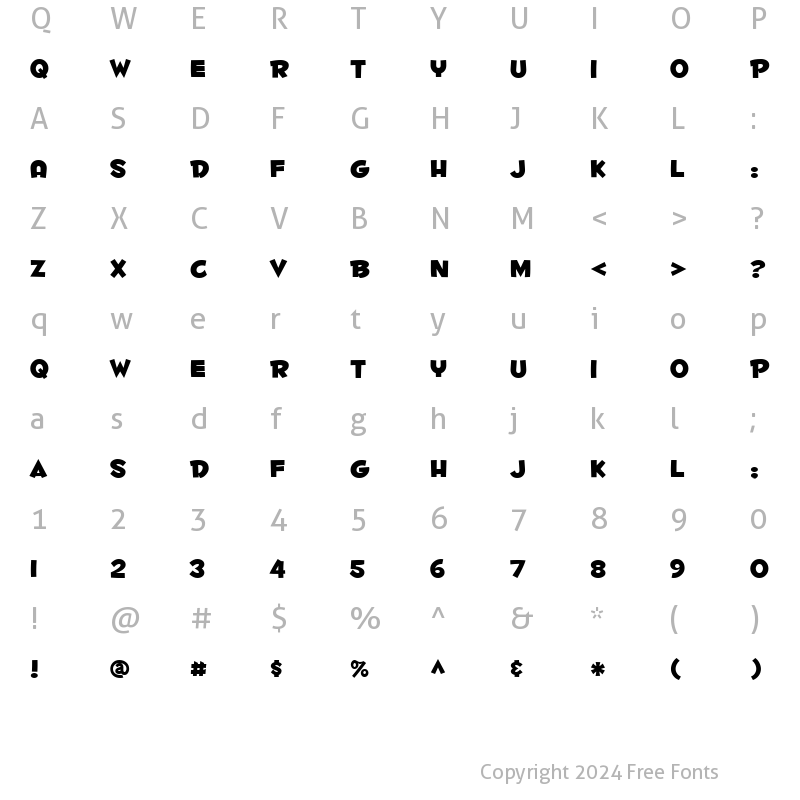 Character Map of Fontdinerdotcom Huggable Regular