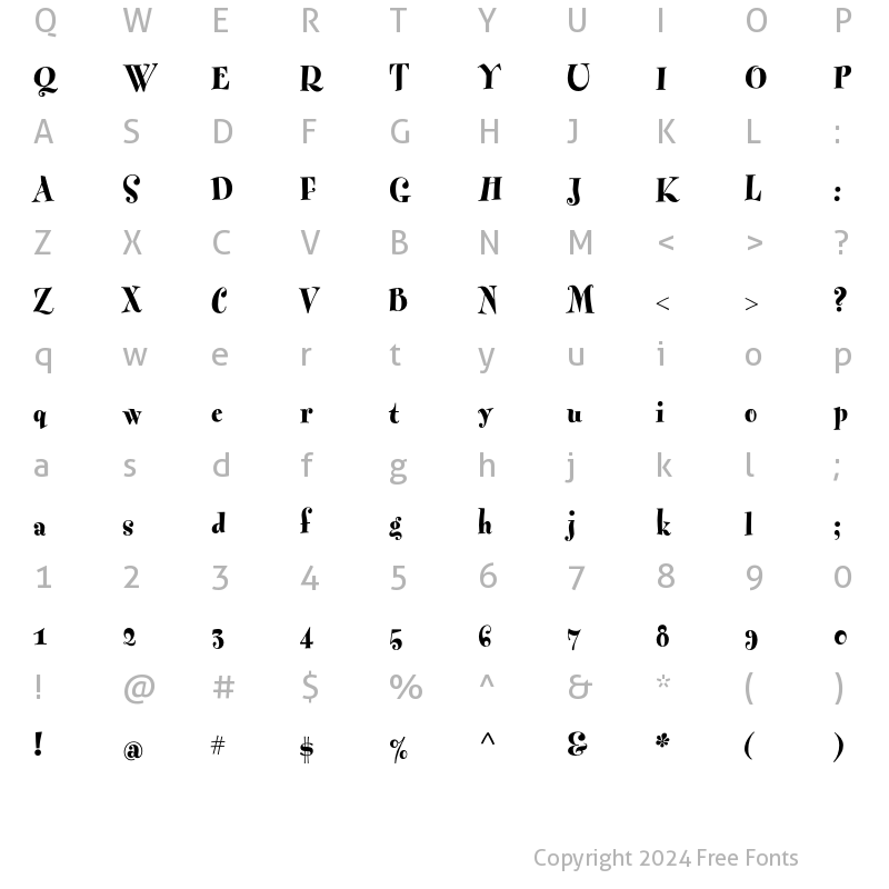 Character Map of Fontesque ExtraBold Regular