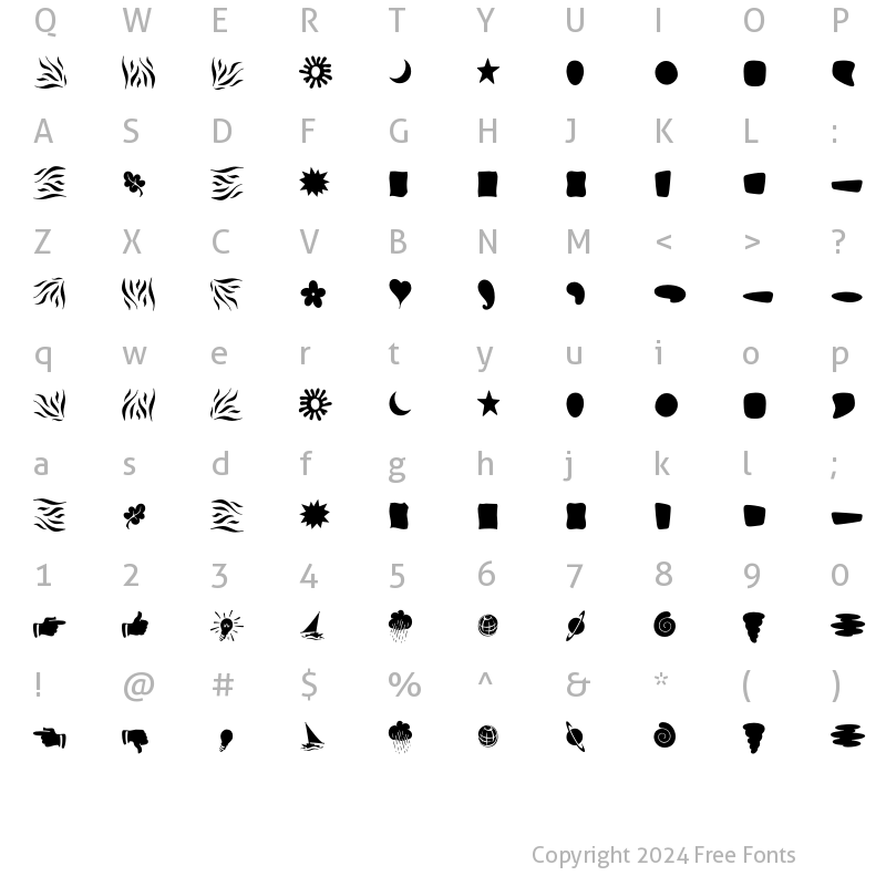 Character Map of Fontesque OrnamentsBlack Regular