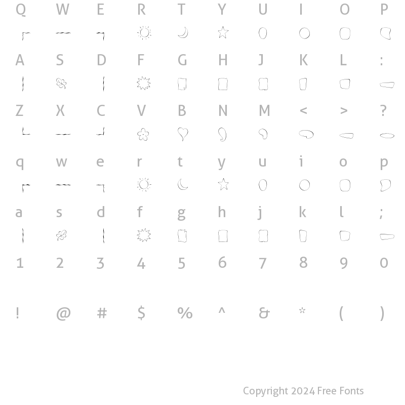 Character Map of Fontesque OrnamentsFine Regular