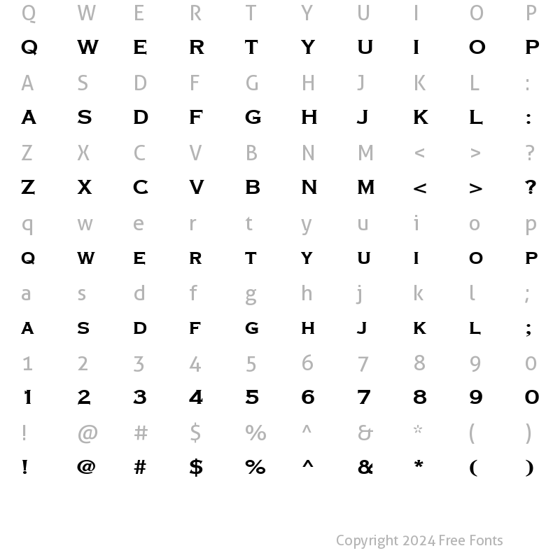 Character Map of FontFever26 Bold