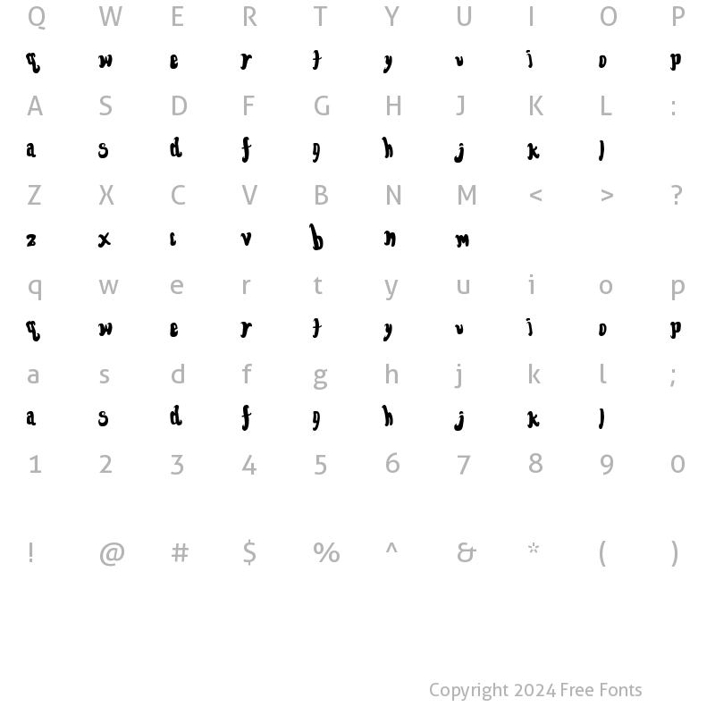 Character Map of FontForTheDumped Regular